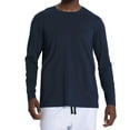 thumbnail image 1 of Dagegui Men's Sport Shirts Lightweight Long Sleeve Crewneck T-Shirts Running Jogging Athletic Quick Dry Shirt Solid Color Gym Workout Tees Tops Navy,M, 1 of 7