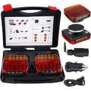 Wireless Trailer Lights Magnetic,Wireless Trailer Lights,2026 New Led Wireless Tail Lights for Trailer,Rechargeable Towing Light Kit with Powerful Suction Base for Trucks,Boat,RV,Vehicle