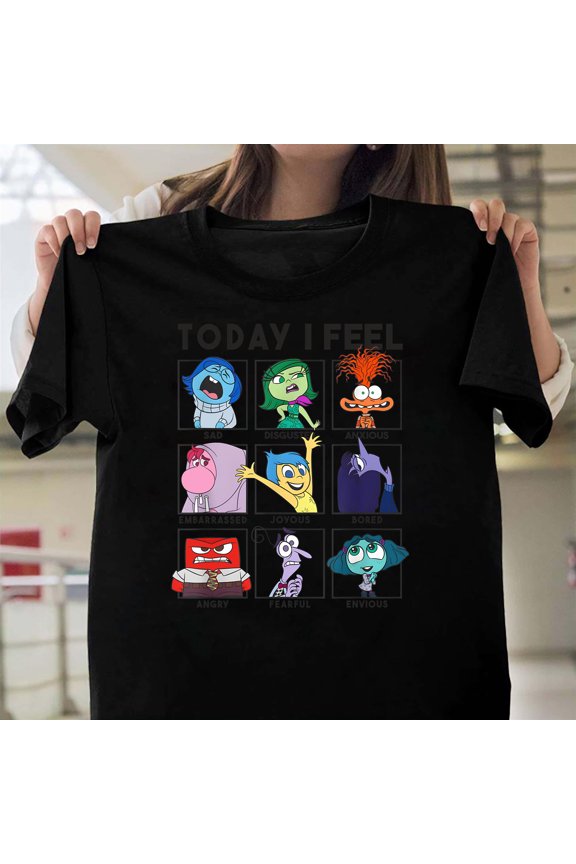 Today Feel Funny Vintage Mood Panels Sarcastic Emotion Chart Retro Graphic Unisex T-Shirt Y1532, Up to Size 5XL