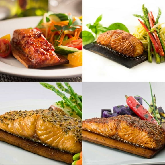 Today Gourmet Cedar Planked Atlantic Salmon Sampler Pack - 5oz. - (3 packs ea.) Applewood, Orange & Ginger; Hickory Maple; Maple & Smoked Pepper; Sugar & Spice