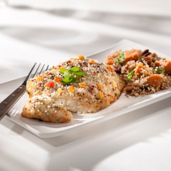 Today Gourmet Coconut, Mango and Papaya Crusted Tilapia  6-7oz Fillets (5lb. Package)