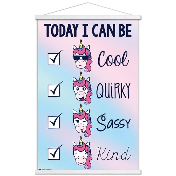 Today I Can Be Wall Poster with Wooden Magnetic Frame, 22.375" x 34"