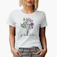 thumbnail image 1 of Today I Choose Peace Quote with Flowers Art Merch Gift, White T-Shirt, Small, 1 of 5