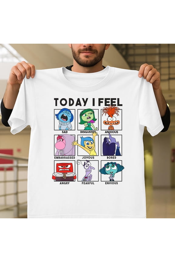 Today I Feel Funny Vintage Mood Panels Sarcastic Emotion Unisex T-Shirt, Chart Graphic V40598, Up to Size 5XL