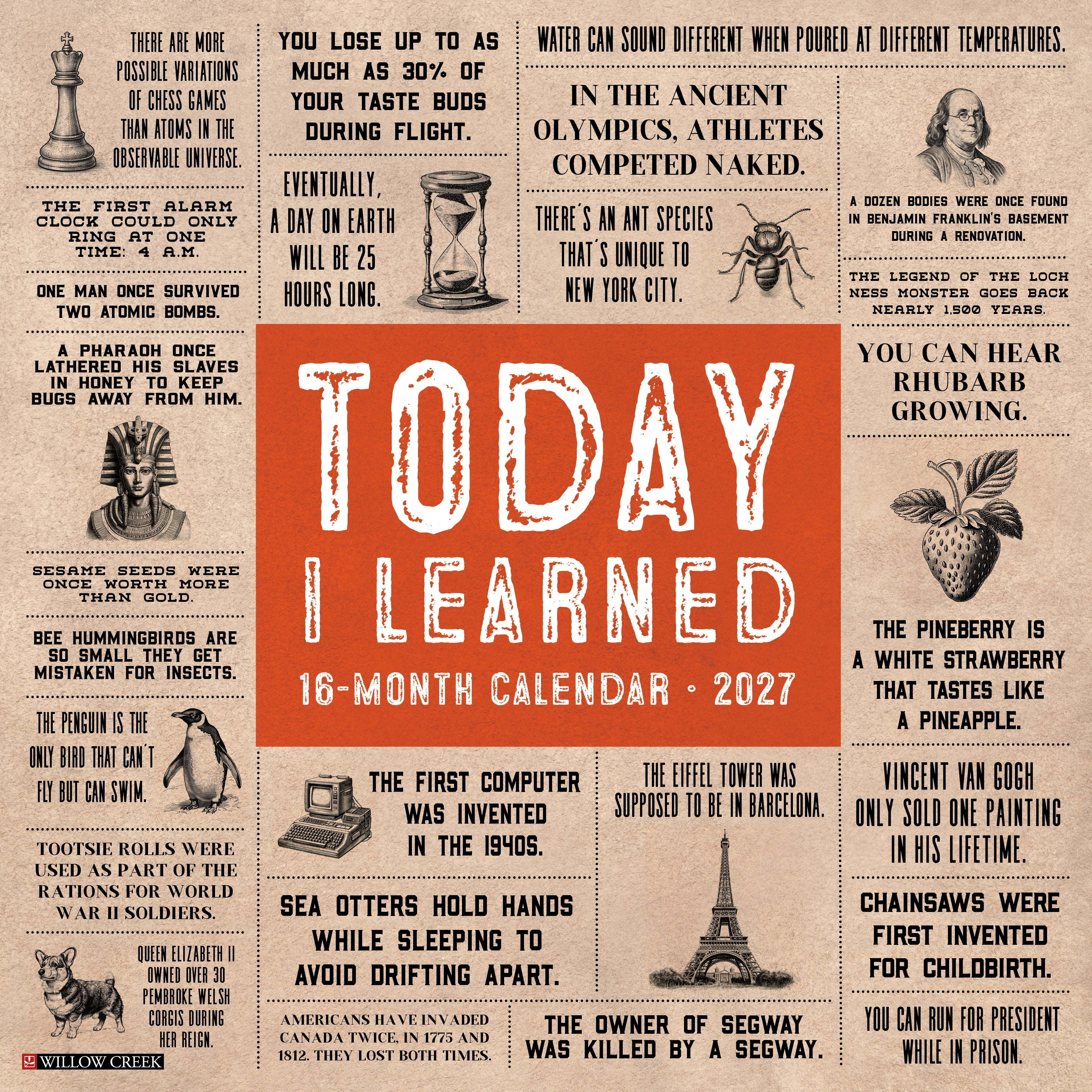 Willow Creek Press, Today I Learned 2027 Wall Calendar