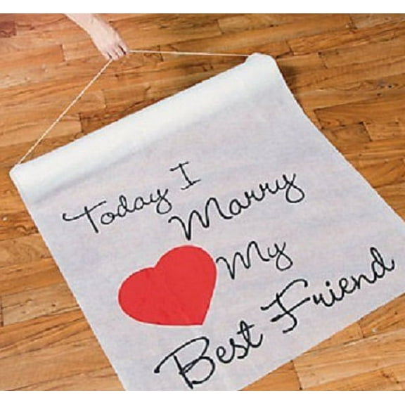 Today I Marry My Best Friend Aisle Runner Wedding Ceremony White Bridal