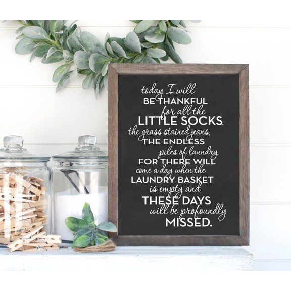 Today I Will Be Thankful For All The Little Socks Mod Laundry Wall Art, Laundry Wall Decor, Available As Poster Home Decor, 12x18 UNFRAMED