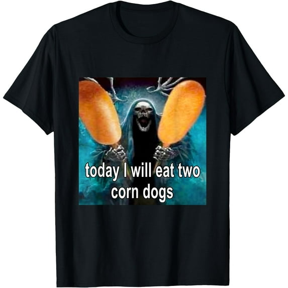 Today I Will Eat Two Corn Dogs Meme Softstyle Unisex T-Shirt,Black Color,Size YXS