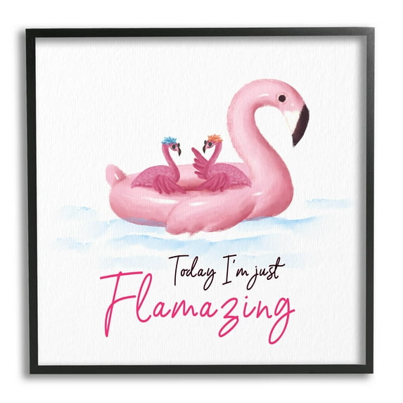 Today I'm Flamazing Flamingoes Animals & Insects Graphic Art Black Framed Art Print Wall Art