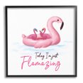 thumbnail image 1 of Today I'm Flamazing Flamingoes Animals & Insects Graphic Art Black Framed Art Print Wall Art, 1 of 7