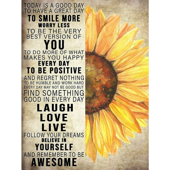 Today Is A Good Day To Have A Great Day To Smile More Worry Less Sunflower Gift For Her Gift For Him Poster 24 x 36 Inch Poster