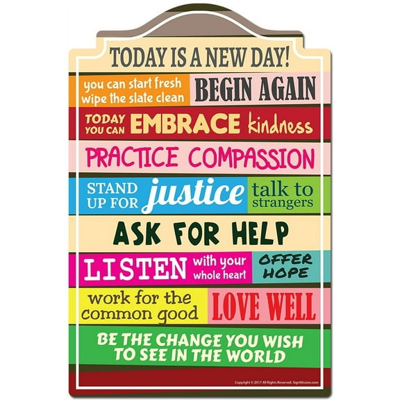 Today Is A New Day Decal | Indoor/Outdoor | Funny Home Decor for Garages, Living Rooms, Bedroom, Offices | SignMission personalized gift