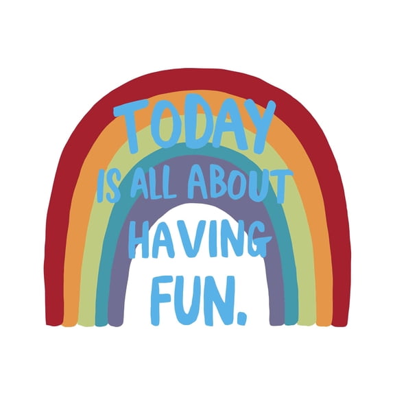 Today Is All About Having Fun Joyful Lighthearted Playful Amusing Quote Wall Art Sticker Designs Vinyl Stickers For Home House Walls Rooms Windows Bedroom Decoration Size (26x26 inch)