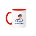 thumbnail image 1 of 3dRose, Today is my Third Birthday, 11oz Two-Tone Red Mug, 1 of 7