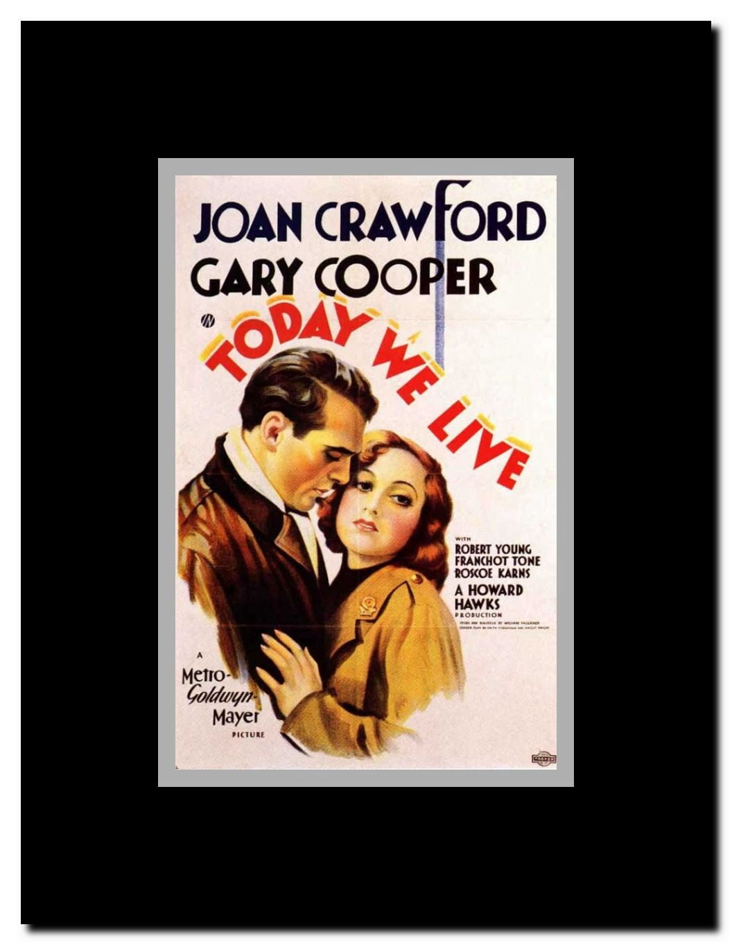 Today We Live Framed Movie Poster