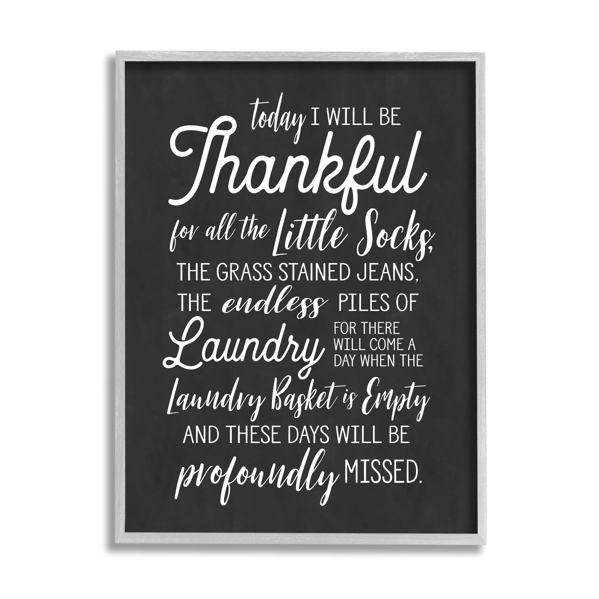 Stupell Industries Today Will Be Thankful Phrase Family Laundry Housework,16 x 20,Designed by Lettered and Lined