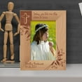 thumbnail image 1 of Today You Take One Step Closer To Jesus Personalized Wooden Frame 4" x 6" Brown (Vertical), 1 of 1