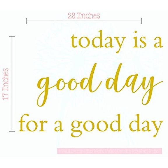 Today is A Good Day Vinyl Wall Decals Inspirational Sayings for Kitchen Wall Art, 23x17-Inch, Honey