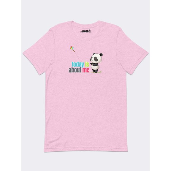 MyMoodTee Women’s Today Is About Me Cotton Graphic Tee – Funny  Bold Self-Care Shirt