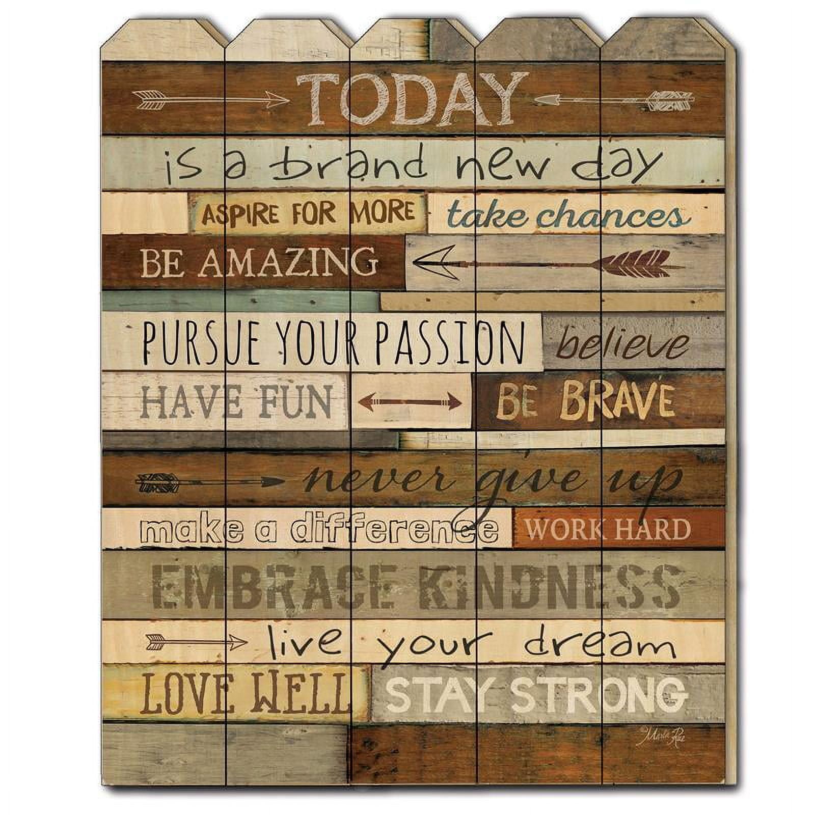 Today is a Brand New Day Multicolor Wood Framed Wall Art