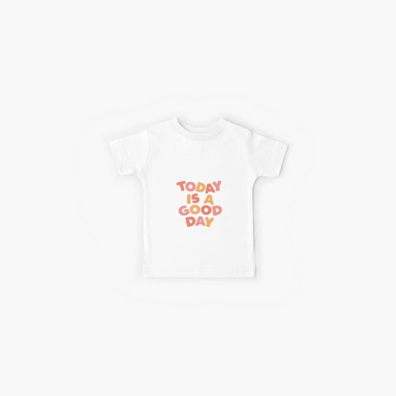 Today is a Good Day in Peach Pink Black and Yellow Kids T-Shirt