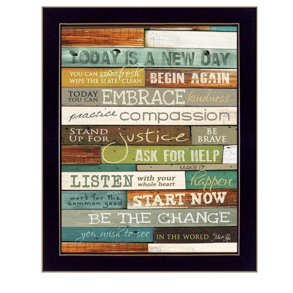 TrendyDecor4U Today Is A New Day By Marla Rae Printed Wall Art MA852D-712