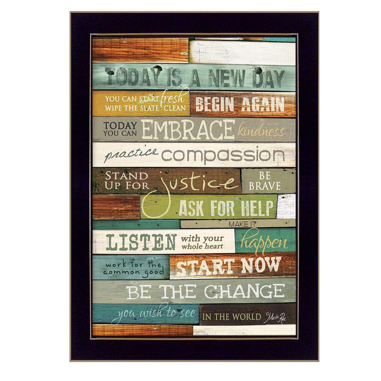 Motivational Black Framed Canvas Quote Wall Art 10" x 14"