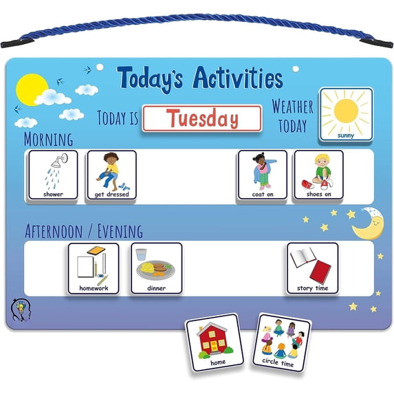 Today's Activities Daily Routine Visual Timetable Tile Chart for