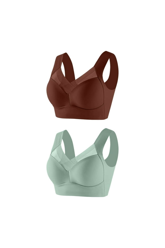 2PC Zenchic Bra - Seamless Sexy Push up Wireless Bra,Lysine Charm Bras,Zen Chic Bra,Ice Silk Bra,Posture Correcting Bra