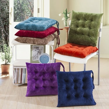 Today's Deals of the Day 1 Pack of Chair Cushions for Dining Chairs, Kitchen Chair Pads with Shredded Blue Memory Foam Filling, Indoor Outdoor Chair Seat Cushions with Ties, 18 x 18 X 5 Inches, Beige
