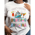 thumbnail image 1 of Today's Forecast Cruising With a Chance of Drinking T-Shirt, Women's Funny Cruise Vacation Graphic Tee, Cruise Ship Travel Shirt, Short Sleeve Crew Neck Top, 1 of 11