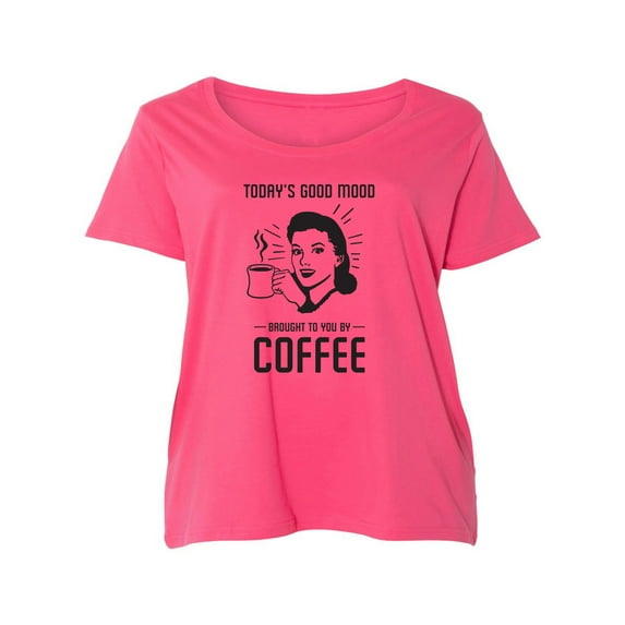 Today's Good Mood...Coffee Womens Plus Size Scoopneck Tee