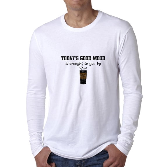 Today's Good Mood is Brought To You By Coffee Men's Long Sleeve Grey T-Shirt