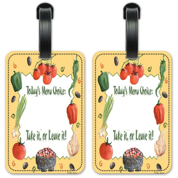 Today's Menu - Luggage ID Tags / Suitcase Identification Cards - Set of 2