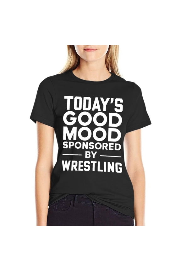 Today’s Mood Women’s Cotton Short Sleeve T-Shirt HD Graphic Print Casual Crew Neck Tee M