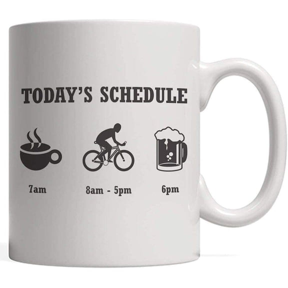 Today's Schedule Mug Coffee Cycling Bike And Beer Funny Biking Gift For Cyclists And Bikers Who Love Drinking And Riding In The Mountain by