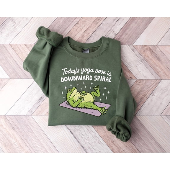 Today's Yoga Pose Is Downward Spiral Sweatshirt, Yoga Shirt, Frog Tshirt, Yoga Teacher, Gym Sweater, Workout Frog Tee, F3145 Tshirt All Size S-5XL