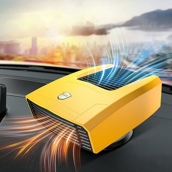 Car Heater, 24V 180W Car Heater 2 in 1 Heating Fan Defroster Demister Car Amplifier Cooling Fans Automotive Replacement Heater for Car SUV Truck Rv Trailer (Yellow)