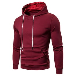 Hooded standard color block pocket slim men's sweater clearance