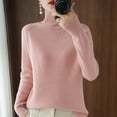 thumbnail image 1 of Pitauce Turtleneck Sweater for Women Solid Color Knitted Long Sleeve Tops Casual Loose Fit Pullover Basic Bottoming Tops Sweater, 1 of 4