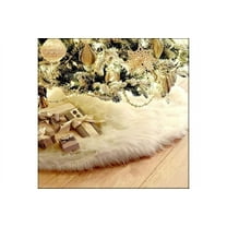 30 Inch Faux Fur Christmas Tree Skirt White Plush Skirt for Merry Christmas Party Christmas Tree Decoration (2025 Upgraded)