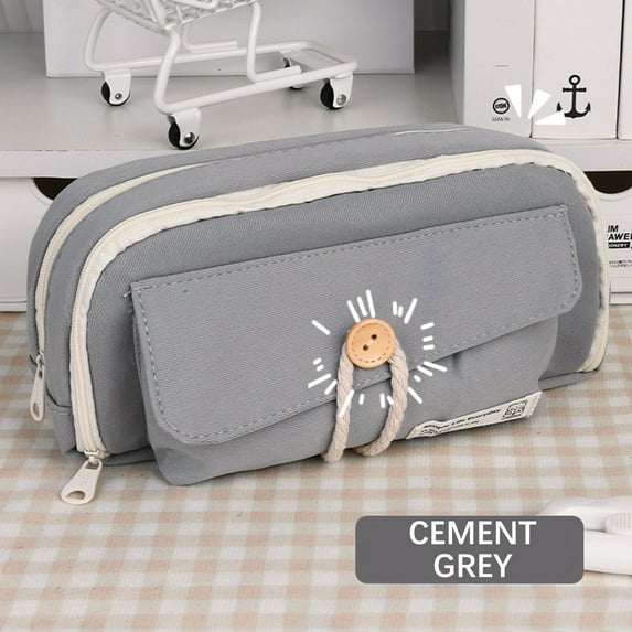 Todays Daily Deals Student Zipper Large Capacity Pencil Case Button Pen Bag With Large Capacity Student Canvas Stationery Bag