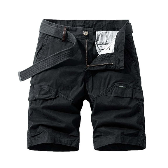 Men's Beach Shorts Swim Suits for Men Ndbuld Men's Plus Size Cargo Shorts Multi-Pockets Relaxed Summer Beach Shorts Pants Black L