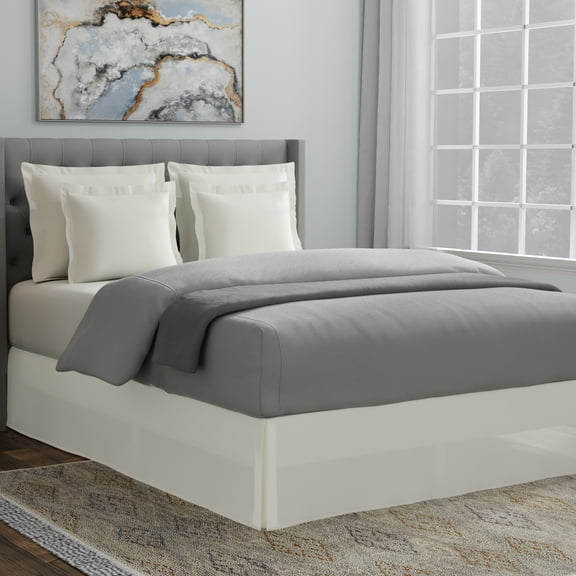Todays Home TOH25014IVOR03 Basic Microfiber Tailored 14 in. Bed Skirt Ivory - Queen