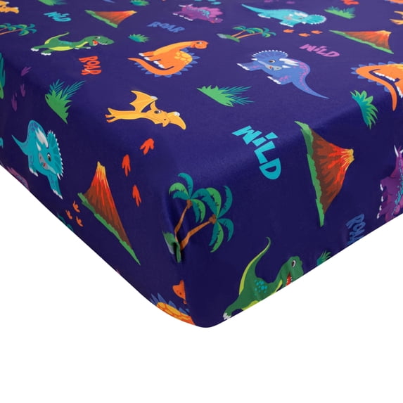 Todays Kids 1-Pack Dinosaurs Fitted Crib Sheet - Soft Crib Mattress Sheet, Easy Care Machine Wash Fabric - Fade Resistant Toddler Mattress Sheets w/ 360 Elastic Bands - Fits 28x52 Toddler Mattresses