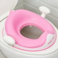 thumbnail image 1 of Todays Kids Anti-Slip Baby Training Toilet Seat for Toddlers - Comfortable & Soft Cushion, Secure Grip Handles - Splash Guard Design Potty Toddler Toilet Seat Attachment, Easy Storage Loop - Pink, 1 of 7