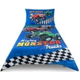 thumbnail image 1 of Todays Kids Monster Trucks Toddler Bedding Set for Boys - 4-Piece Toddler Bed Comforter Sets for Boys, Reversible Comforter & Pillowcase, Flat Sheet, Fitted Sheet, Breathable & Super Soft Microfiber, 1 of 9