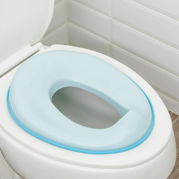 Todays Kids Toddler Potty Training Seat - Toddler Toilet Seat Attachment for Boys & Girls w/Splash Guard, Non-Slip Grip for Secure Fit, Fits Standard Round & Oval Toilets, Storage Hook Included, Blue