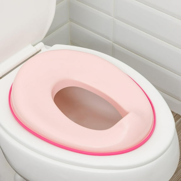 Todays Kids Toddler Potty Training Seat - Toddler Toilet Seat Attachment for Boys & Girls w/Splash Guard, Non-Slip Grip for Secure Fit, Fits Standard Round & Oval Toilets, Storage Hook Included, Pink