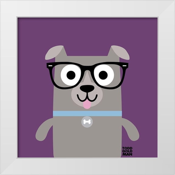 Todd Art 12x12 White Modern Wood Framed Museum Art Print Titled - Bow Wow Pitt Bull